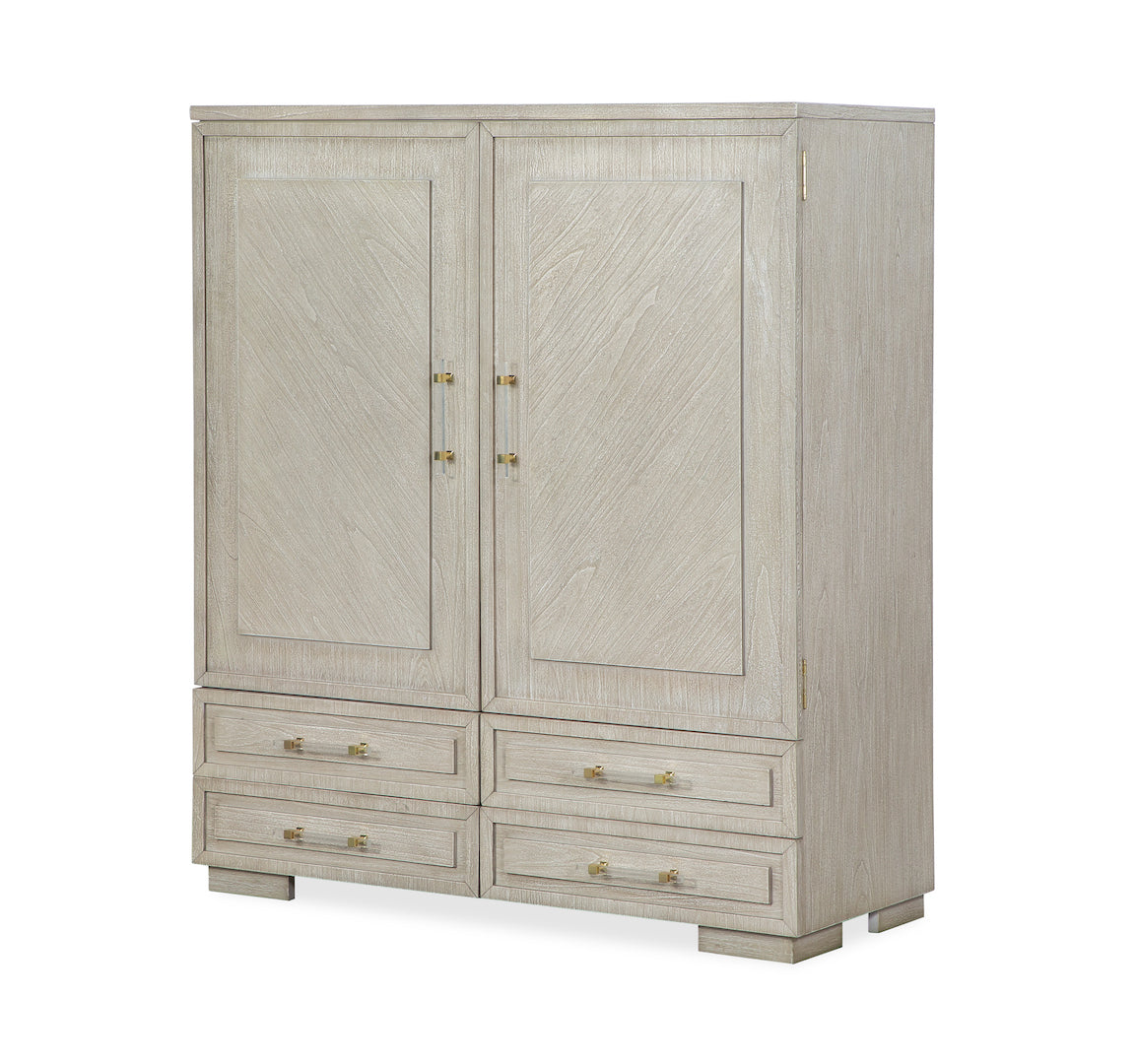 Modern Celine Bedroom Set with LED Lighting in Warm Wood