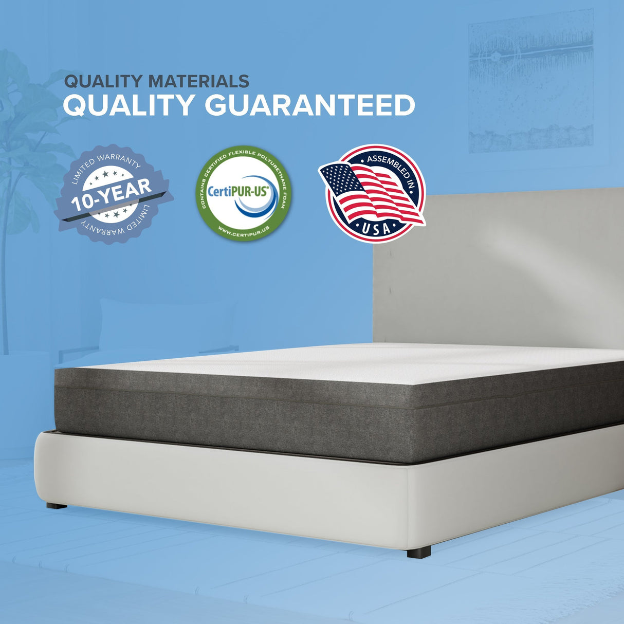 Blissful Nights 10 Inch Rose Medium Mattress - Cooling Comfort