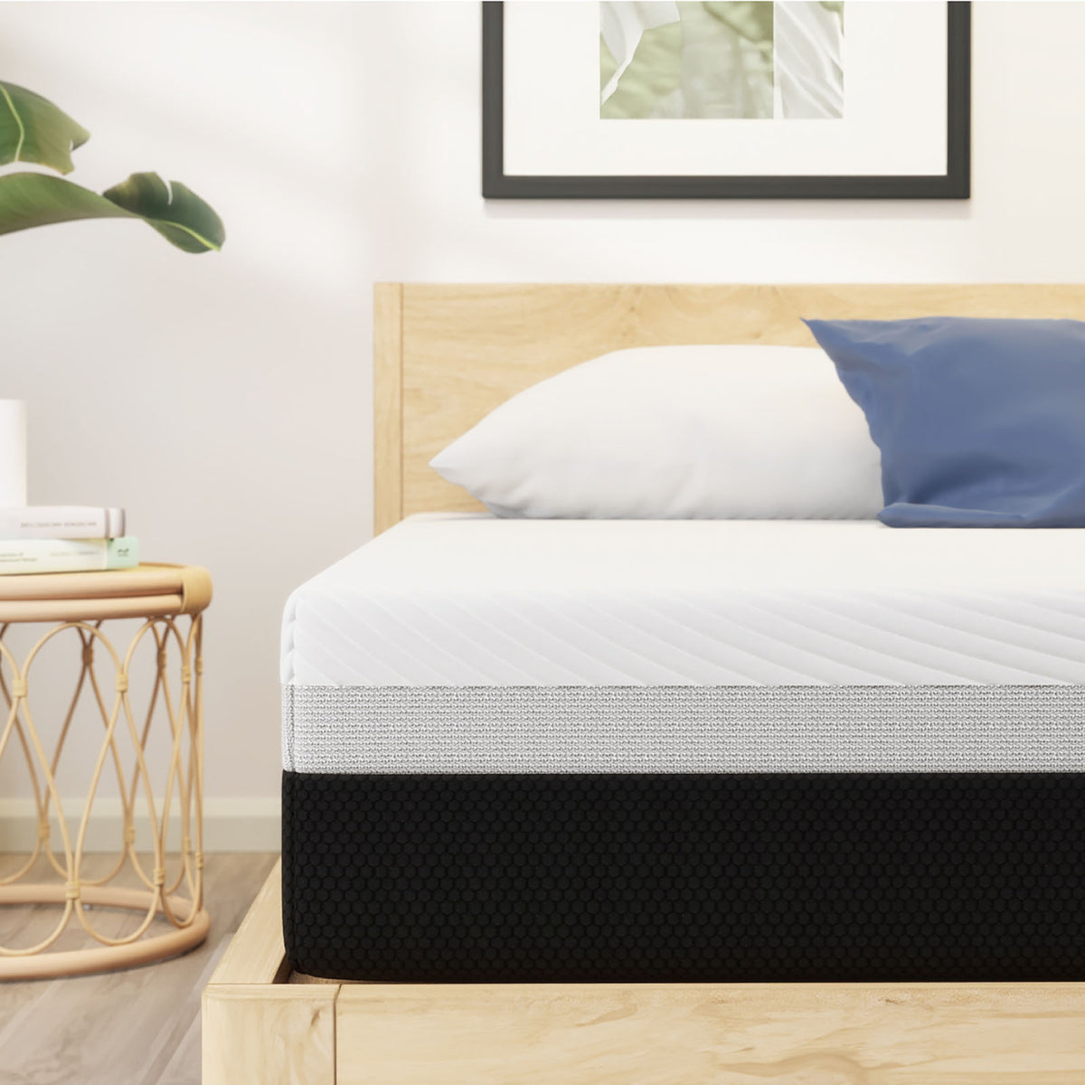 Verbena 12" Medium Firm Hybrid Mattress in a Box - Memory Foam & High Density Foam, CertiPUR-US – White, view 2
