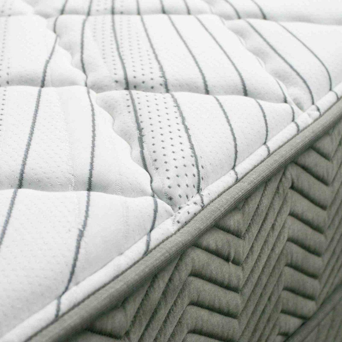 Edrea 10" Tight Top Pocket Coil Mattress - Firm Hybrid with Foam-Encased Edge Support – White & Gray, view 3