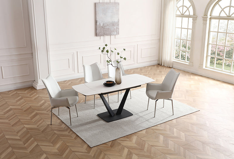 109 Extendable Ceramic Top Dining Table & Chair Sets
