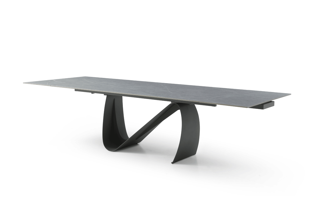 9087 Extendable Ceramic Top Dining Table & Swivel Chair Sets