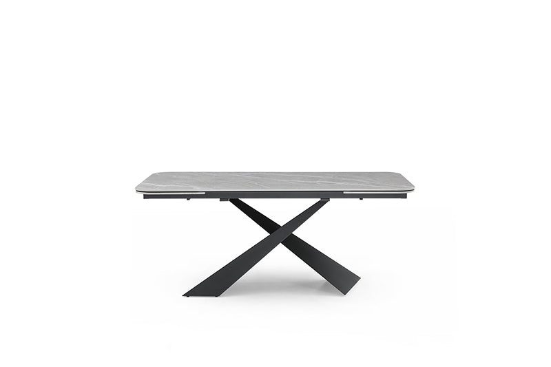 9422 Extendable Grey Ceramic Dining Table & 1218 Swivel Chairs
