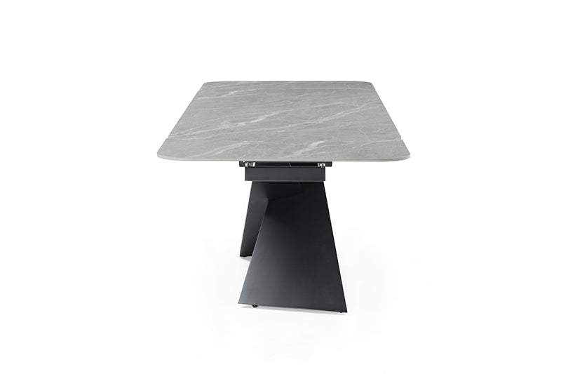 9422 Extendable Grey Ceramic Dining Table & 1218 Swivel Chairs