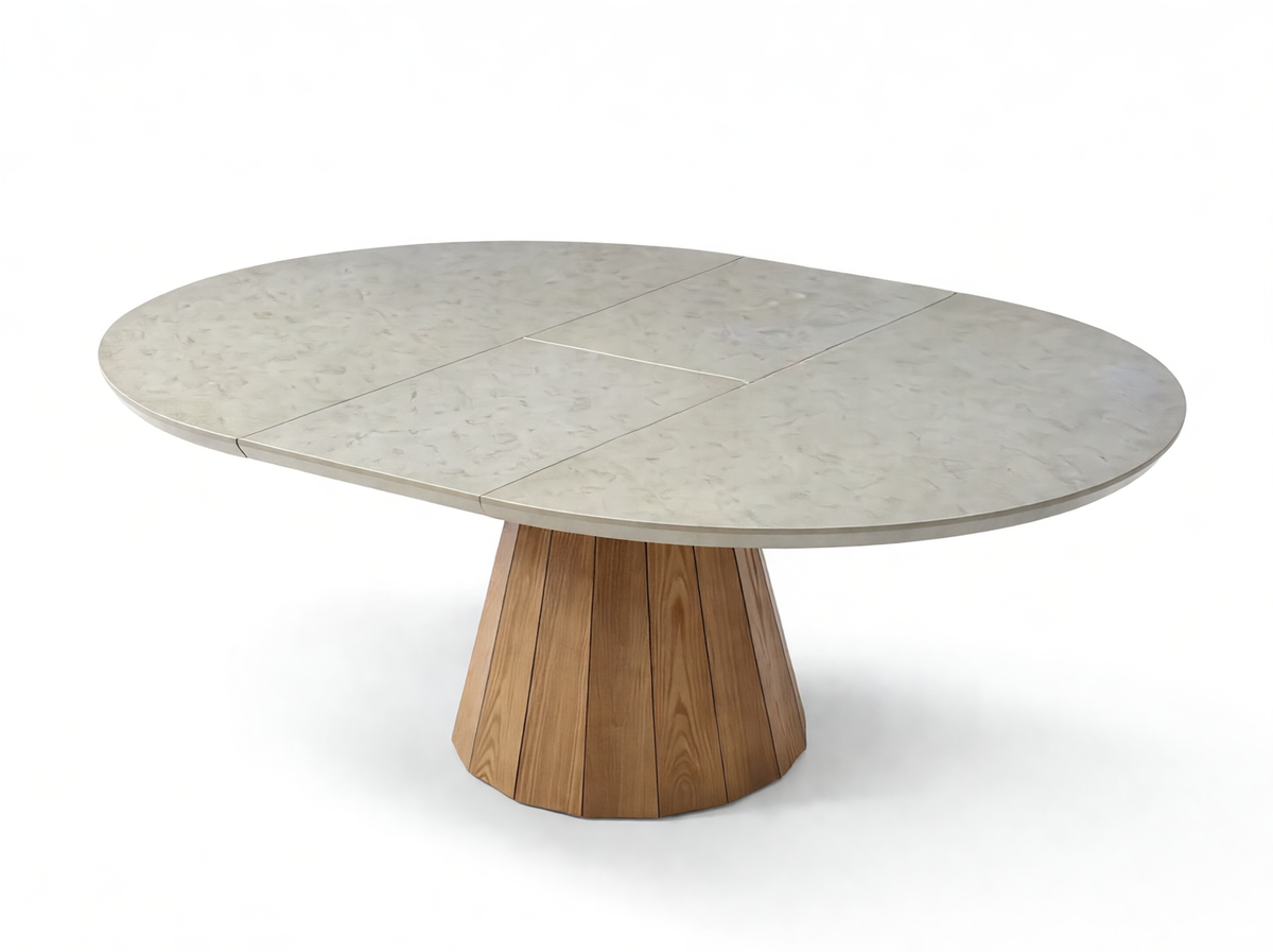 9493 Round Extendable Pedestal Dining Table & Chair Sets