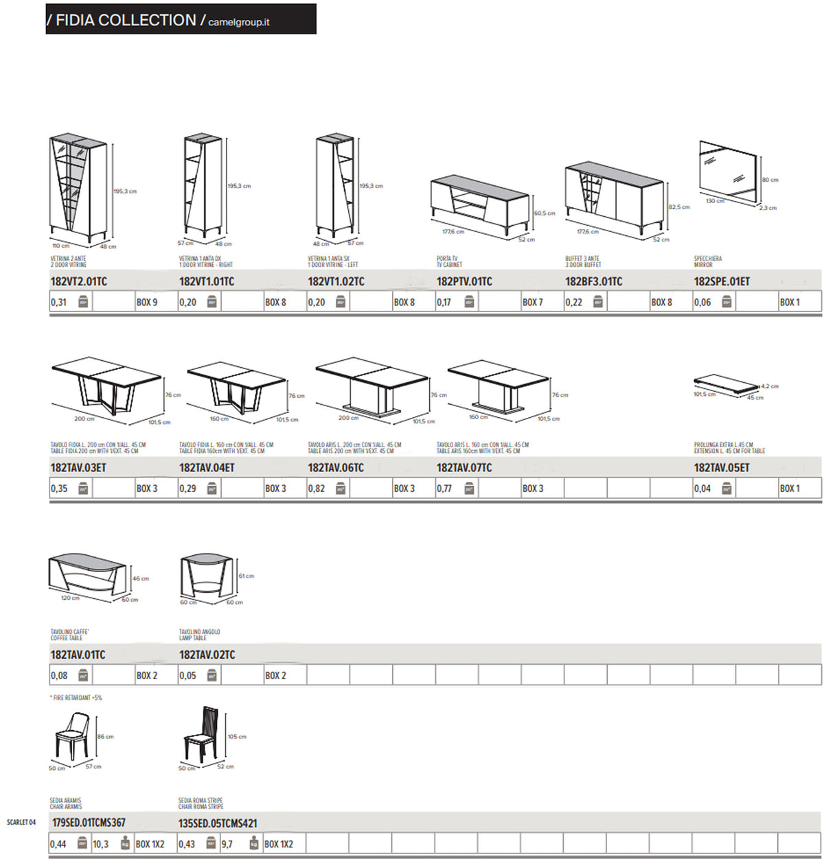 Fidia Modern Italian Dining Collection by Camelgroup