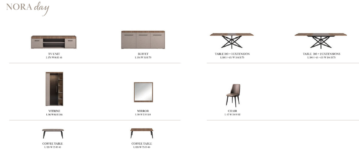 Nora Italian Dining Collection by Status