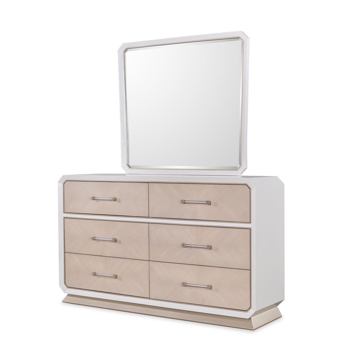 Modern Two-Tone King Dior Bedroom Set with Lift-Top Jewelry Storage