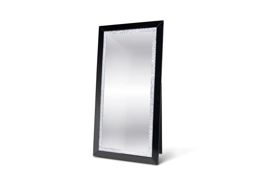 Nexus Full Length LED Standing Mirror with Crystal Accents - Modern Glam & Bedroom Accent