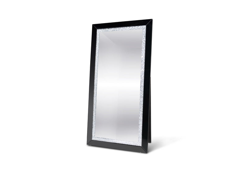 Nexus Full Length LED Standing Mirror with Crystal Accents - Modern Glam & Bedroom Accent