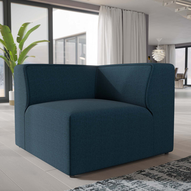 Mingle Corner Sofa with Dense Foam Padding & Piping - Contemporary Modular Sectional Piece in Textured Fabric