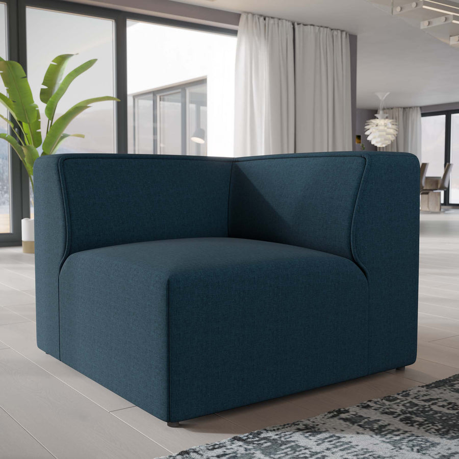 Mingle Corner Sofa with Dense Foam Padding & Piping - Contemporary Modular Sectional Piece in Textured Fabric