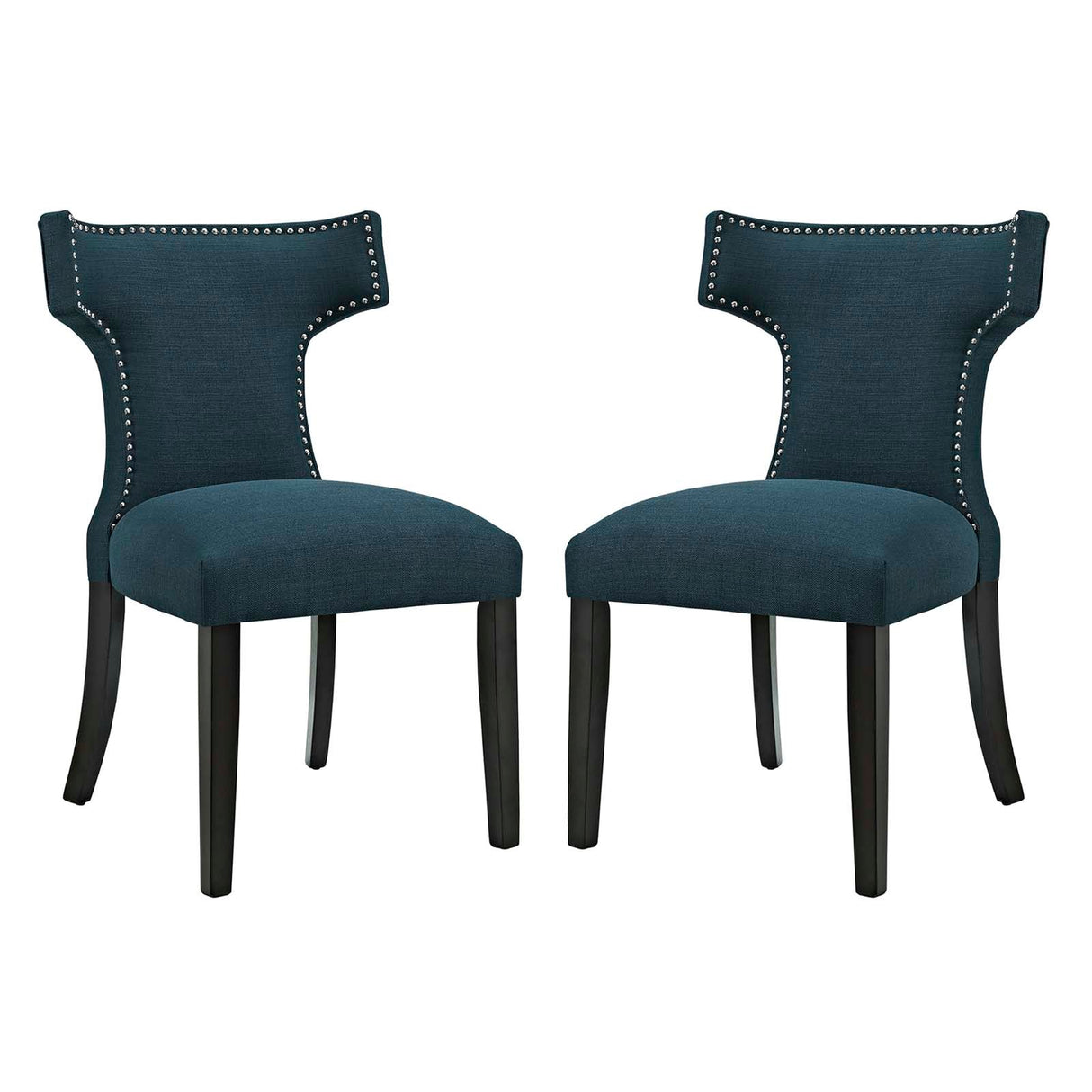 Curve Fabric Dining Side Chair Set of 2