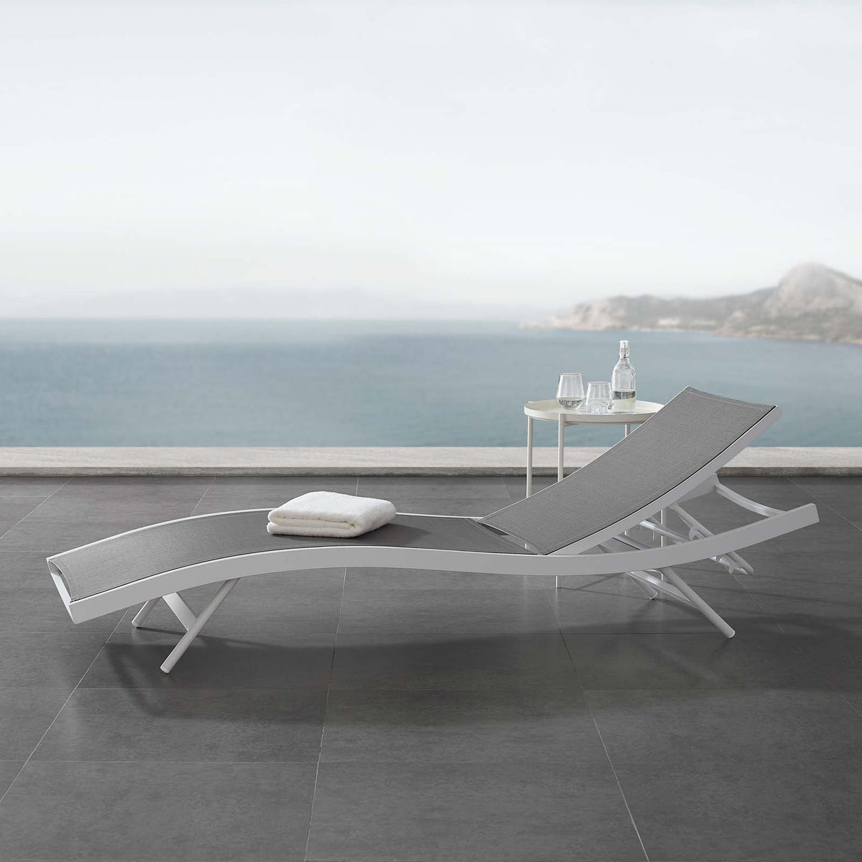 Glimpse Outdoor Patio Mesh Chaise Lounge Chair - Modern Minimalist & Weather-Resistant