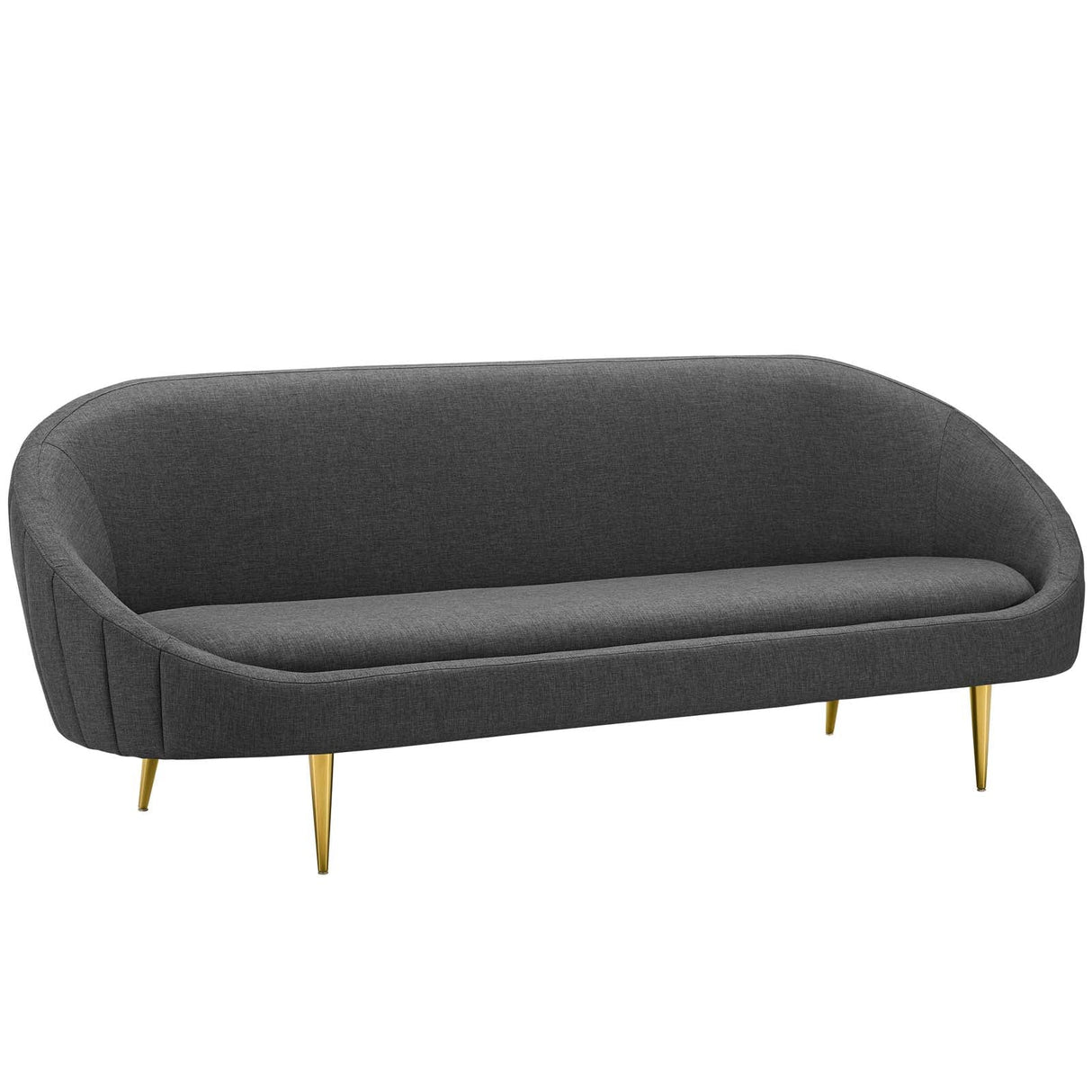 Sublime Vertical Curve Back Fabric Sofa - Modern Curved Silhouette & Vertical Channel Tufting