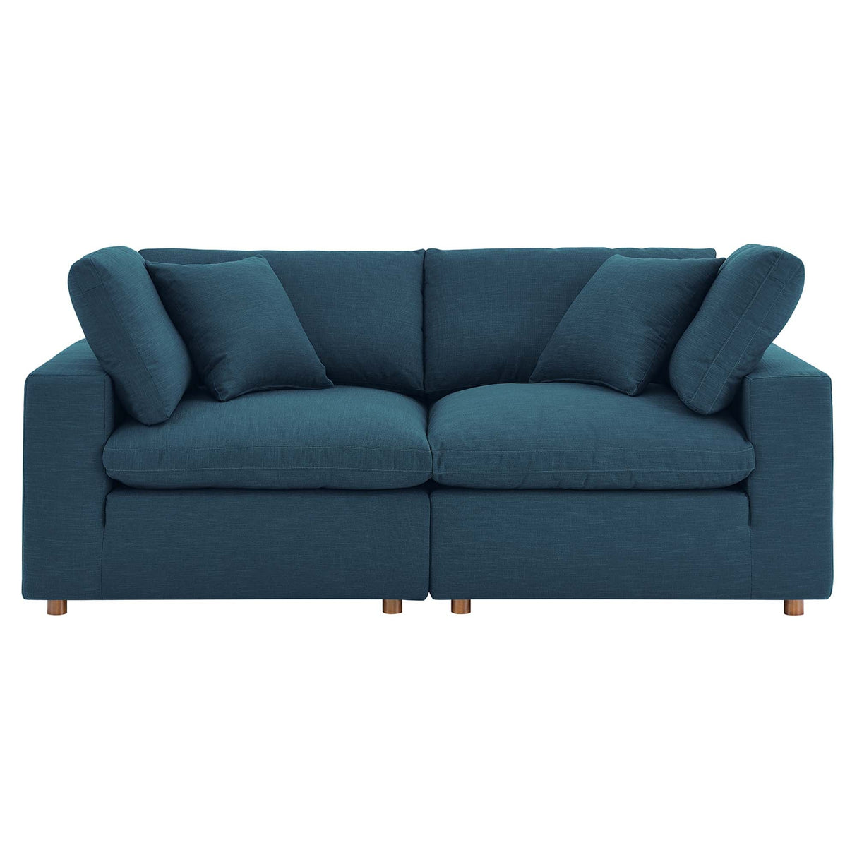 Commix Down Filled Overstuffed 2 Piece Sectional Sofa Set - Modern Cloud Aesthetic & Deep Seating Comfort