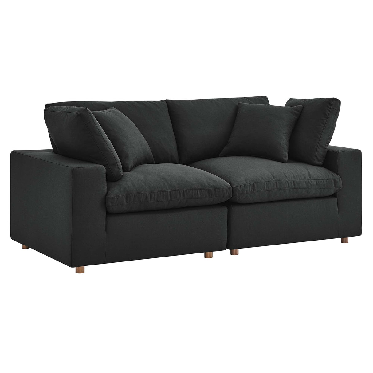 Commix Down Filled Overstuffed 2 Piece Sectional Sofa Set - Modern Cloud Aesthetic & Deep Seating Comfort