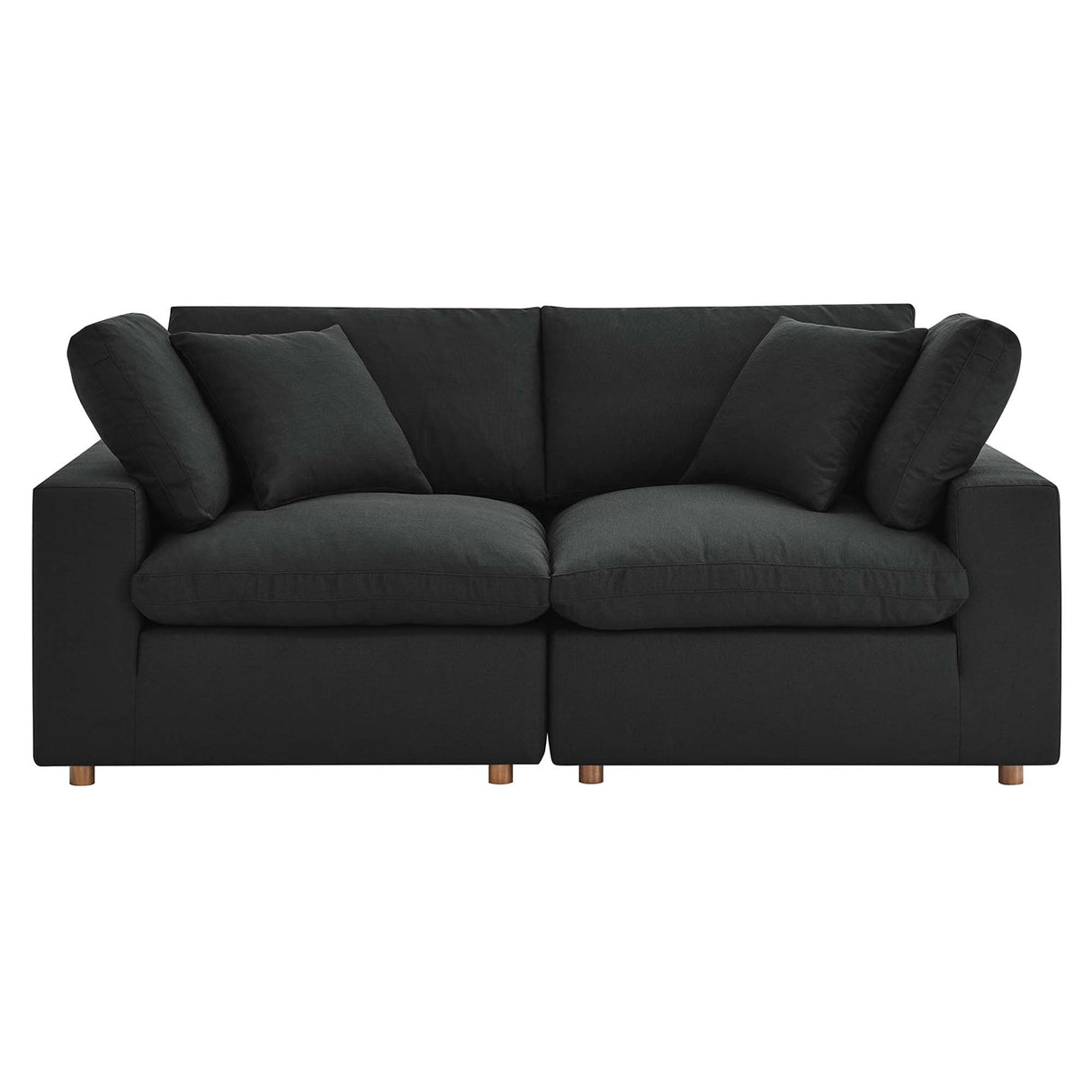 Commix Down Filled Overstuffed 2 Piece Sectional Sofa Set - Modern Cloud Aesthetic & Deep Seating Comfort