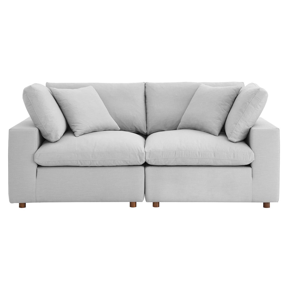 Commix Down Filled Overstuffed 2 Piece Sectional Sofa Set - Modern Cloud Aesthetic & Deep Seating Comfort
