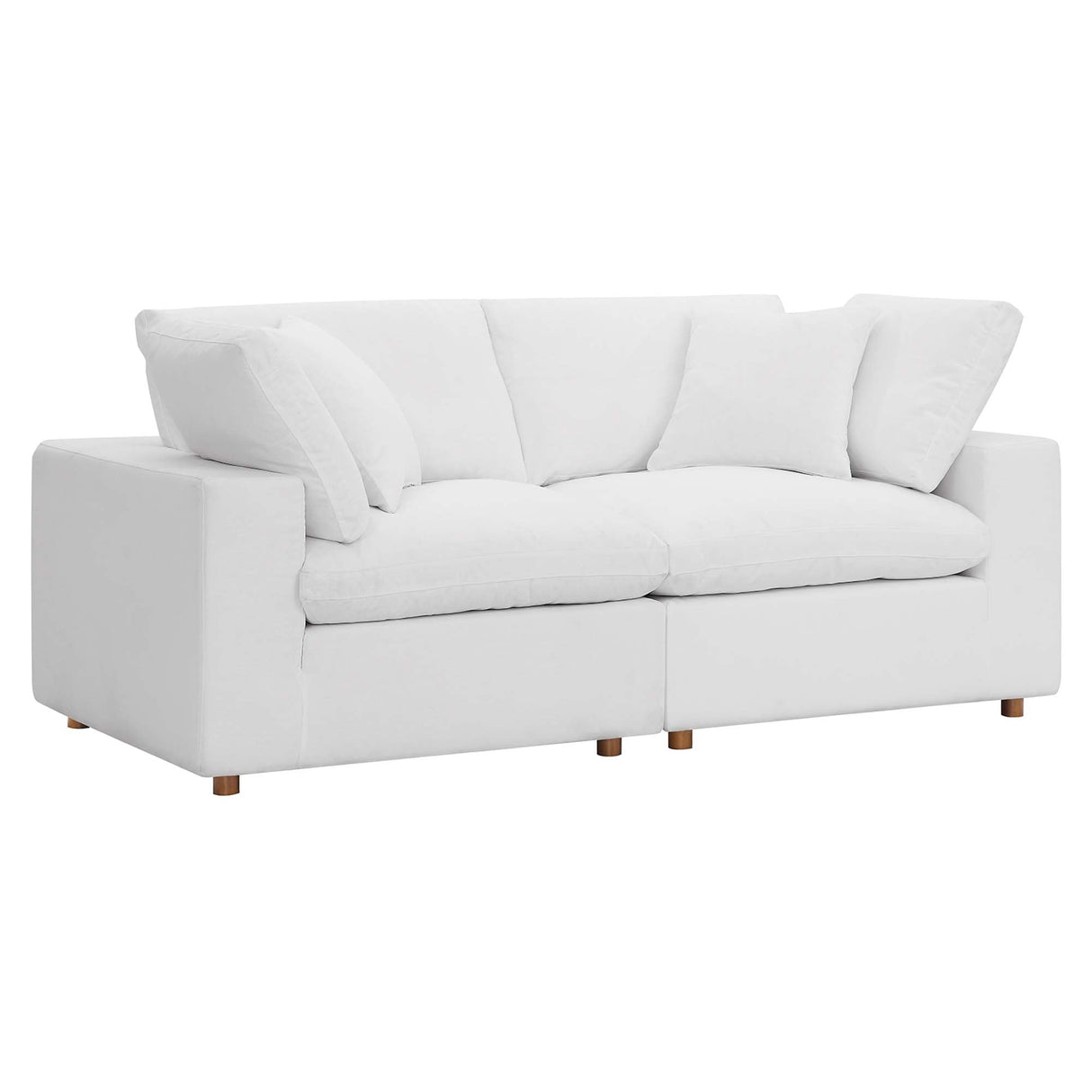 Commix Down Filled Overstuffed 2 Piece Sectional Sofa Set - Modern Cloud Aesthetic & Deep Seating Comfort