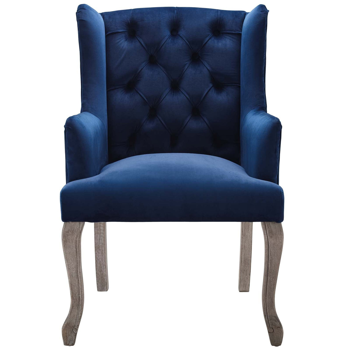 Realm French Vintage Dining Performance Velvet Armchair - Antique Wingback & Stain-Resistant