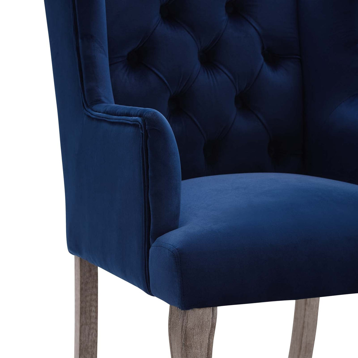 Realm French Vintage Dining Performance Velvet Armchair - Antique Wingback & Stain-Resistant