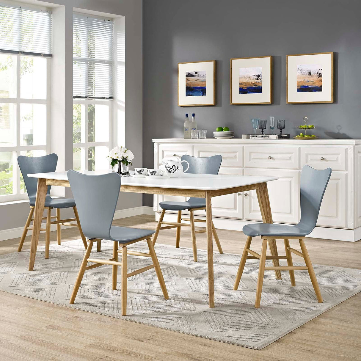 Cascade Dining Chair Set of 4 - Mid-Century Modern Bentwood & Minimalist Seating