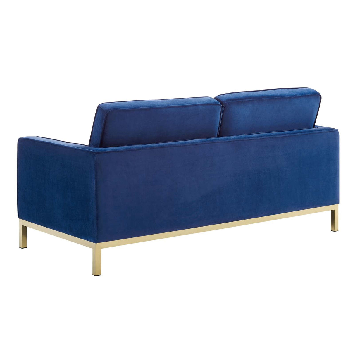 Loft Gold Stainless Steel Leg Performance Velvet Loveseat - Retro-Modern & Stain-Resistant Lounge Seating