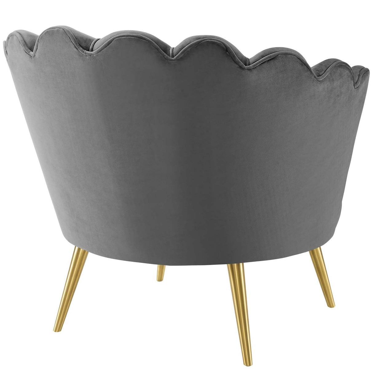 Admire Scalloped Edge Performance Velvet Accent Armchair - Glam Deco & Stain-Resistant