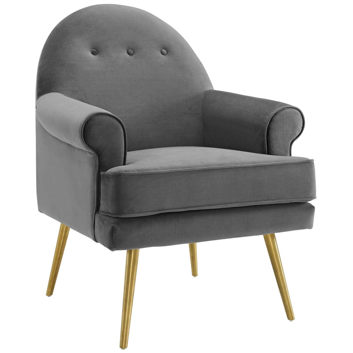 Revive Tufted Button Accent Performance Velvet Armchair - Mid-Century Modern & Stain-Resistant