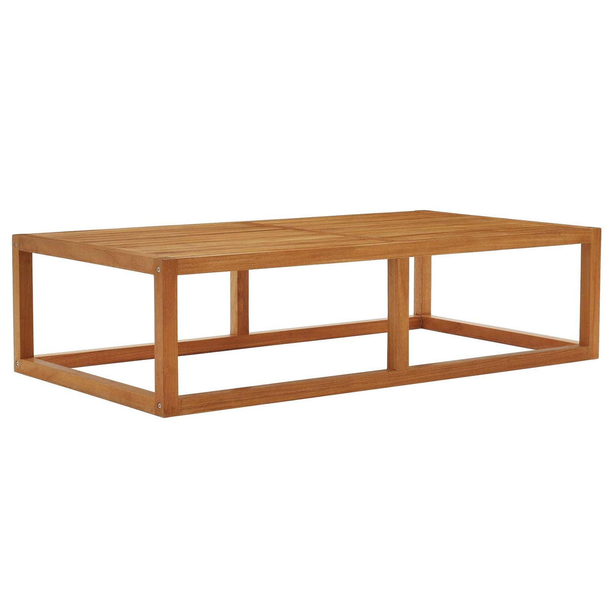Newbury Outdoor Patio Premium Grade A Teak Wood Coffee Table - Coastal Modern & Weather-Resistant