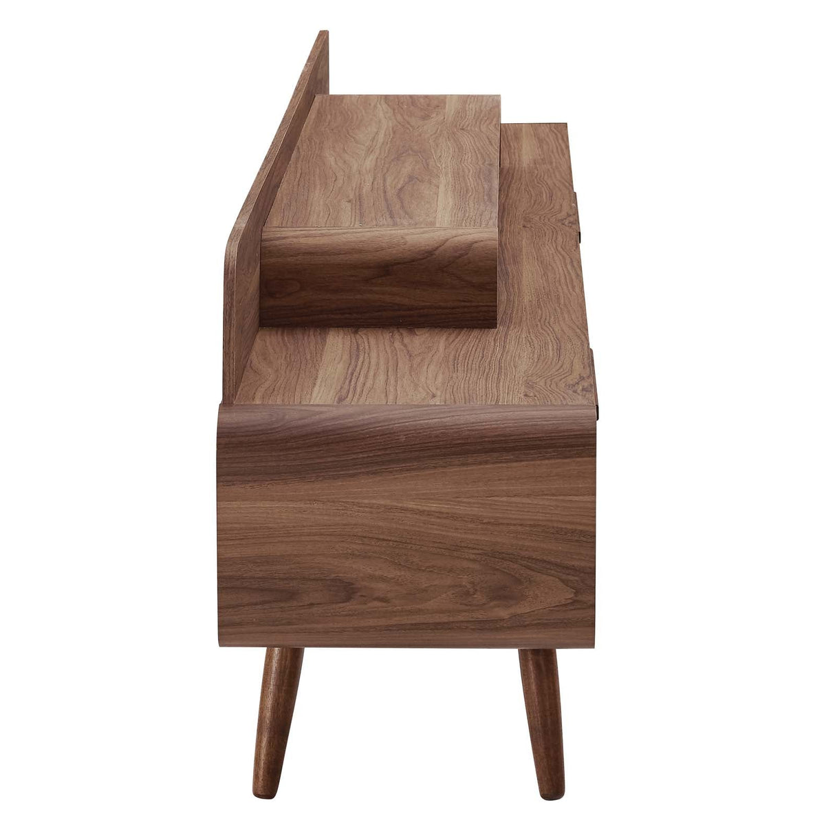 Omnistand 74 Inch Entertainment Center TV Stand - Mid-Century Modern & Walnut Grain