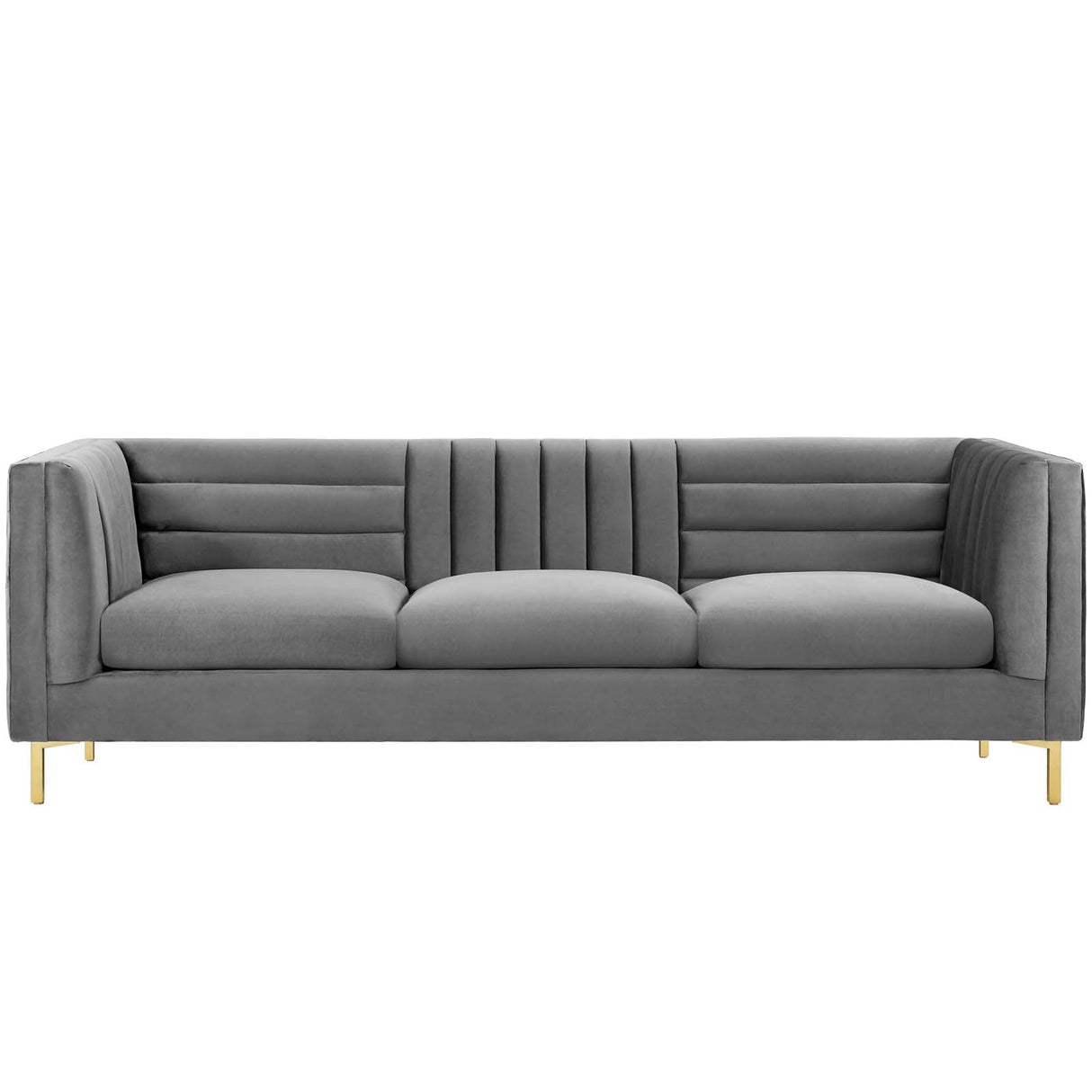 Ingenuity Channel Tufted Performance Velvet Sofa - Retro-Modern & Stain-Resistant Luxury