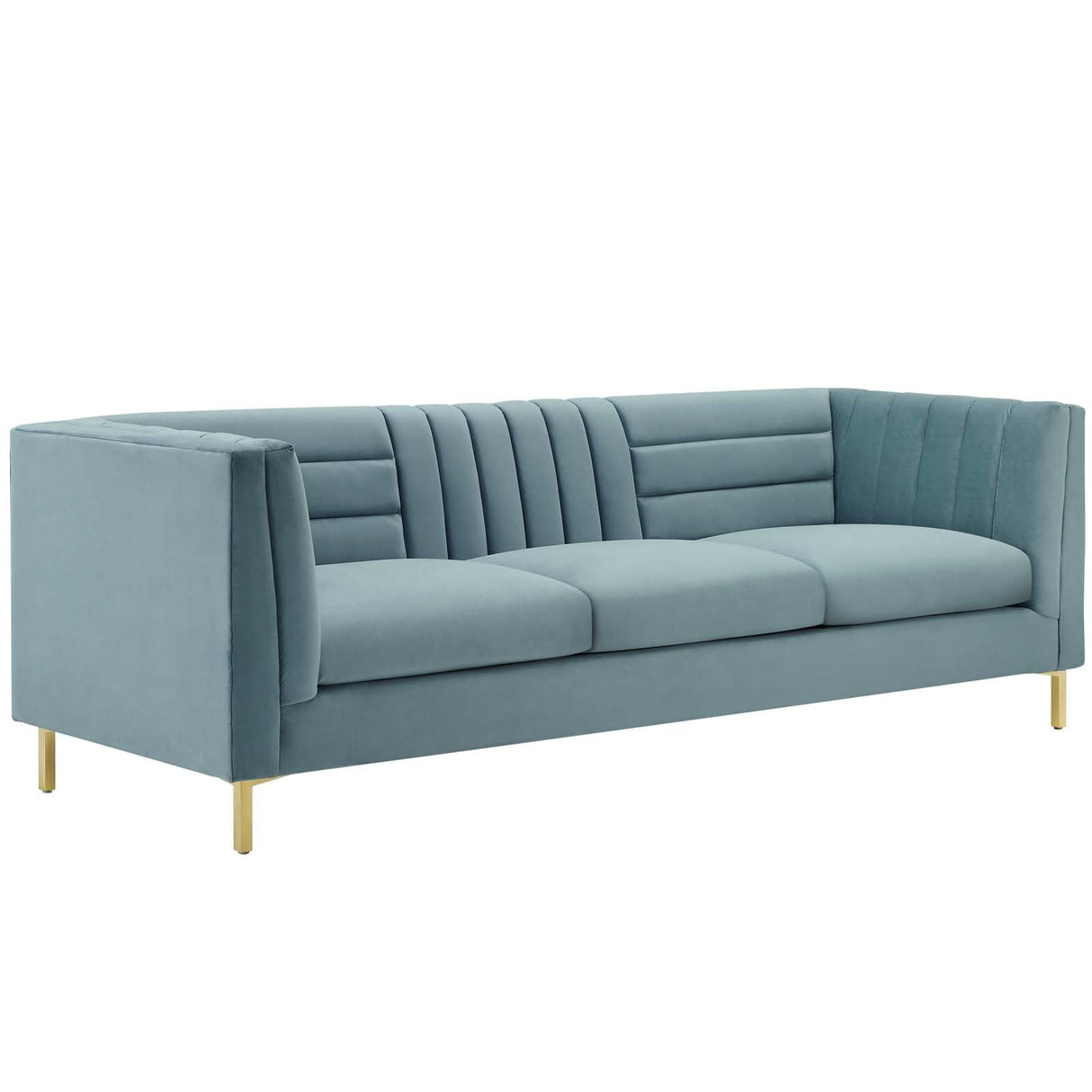Ingenuity Channel Tufted Performance Velvet Sofa - Retro-Modern & Stain-Resistant Luxury