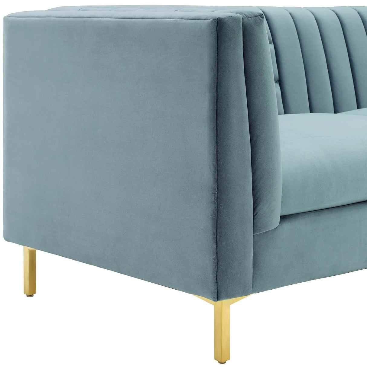 Ingenuity Channel Tufted Performance Velvet Sofa - Retro-Modern & Stain-Resistant Luxury