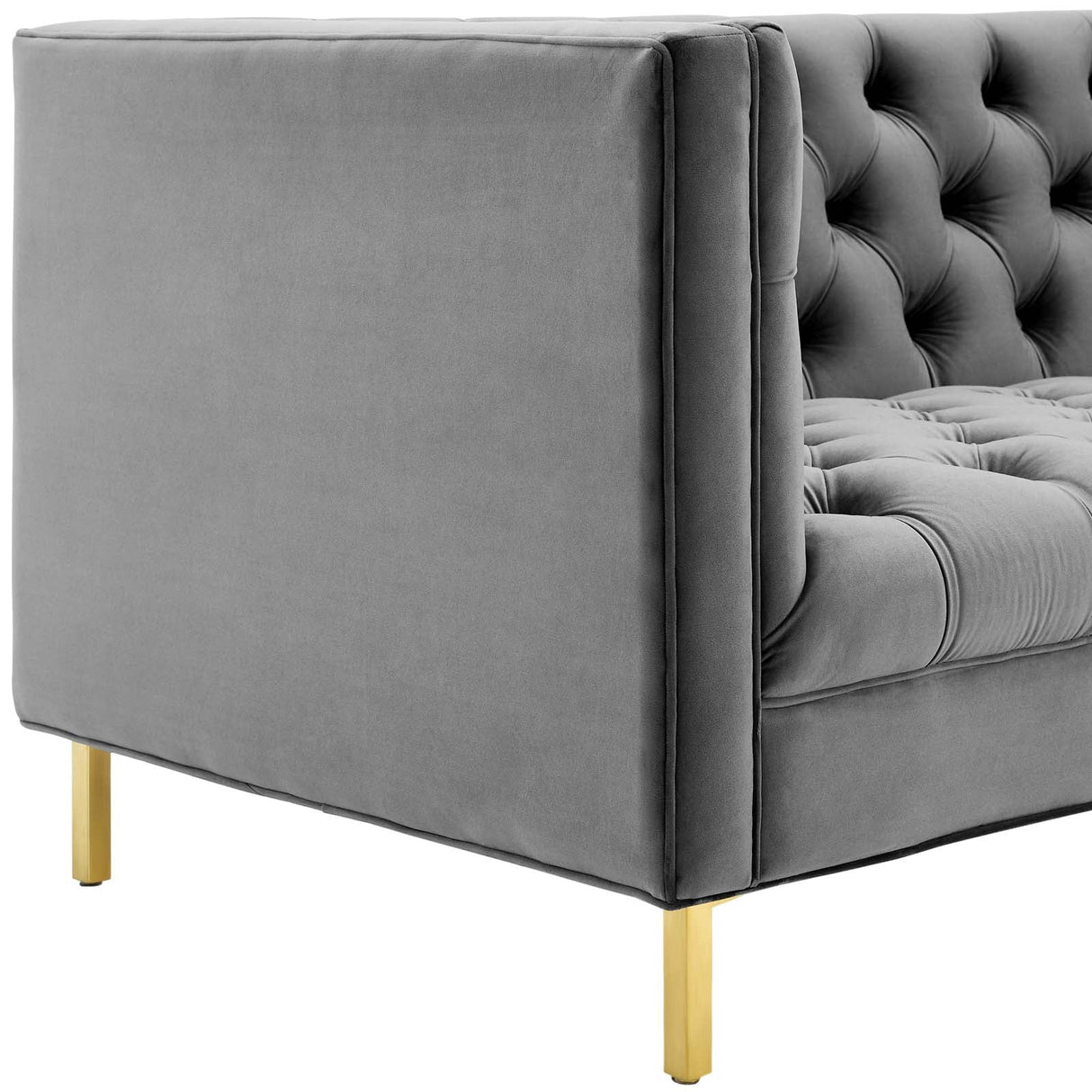 Delight Tufted Button Performance Velvet Sofa - Glam Deco & Stain-Resistant