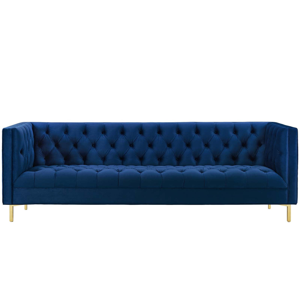 Delight Tufted Button Performance Velvet Sofa - Glam Deco & Stain-Resistant