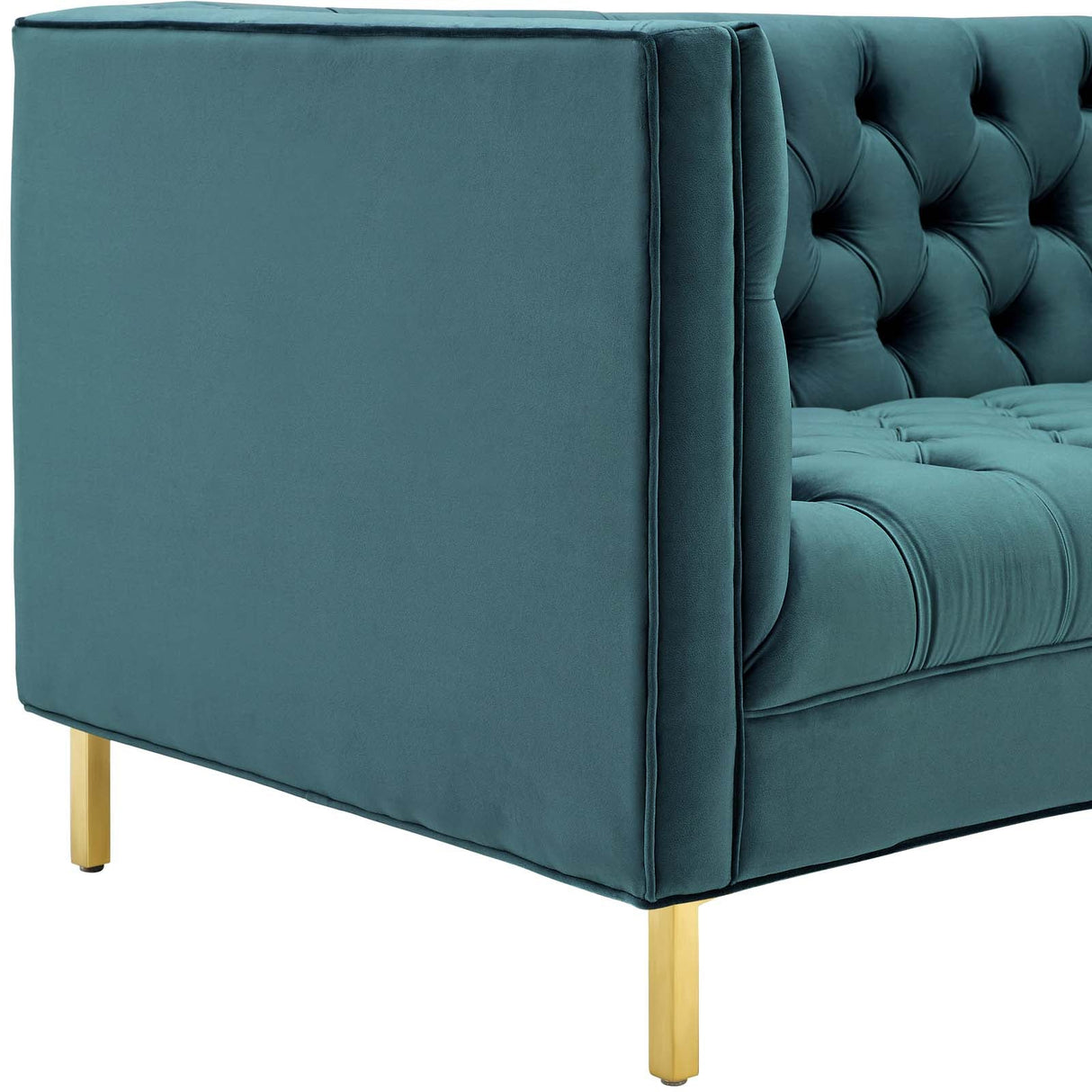 Delight Tufted Button Performance Velvet Sofa - Glam Deco & Stain-Resistant