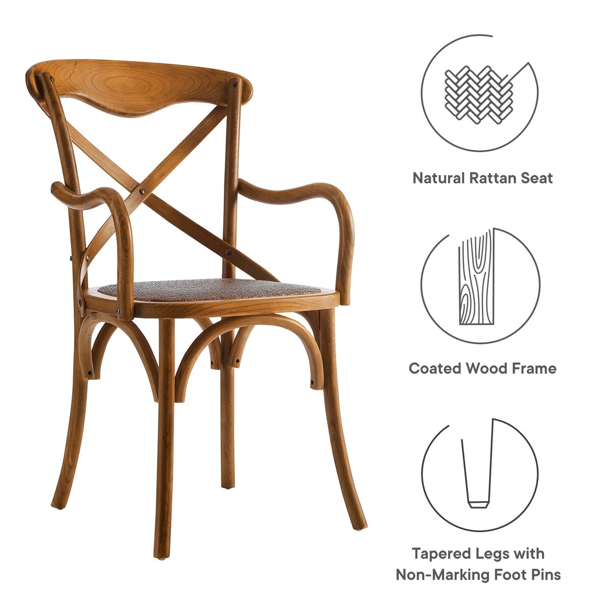 Gear Dining Armchair Set of 2 - Modern Rustic & Fully Assembled Seating