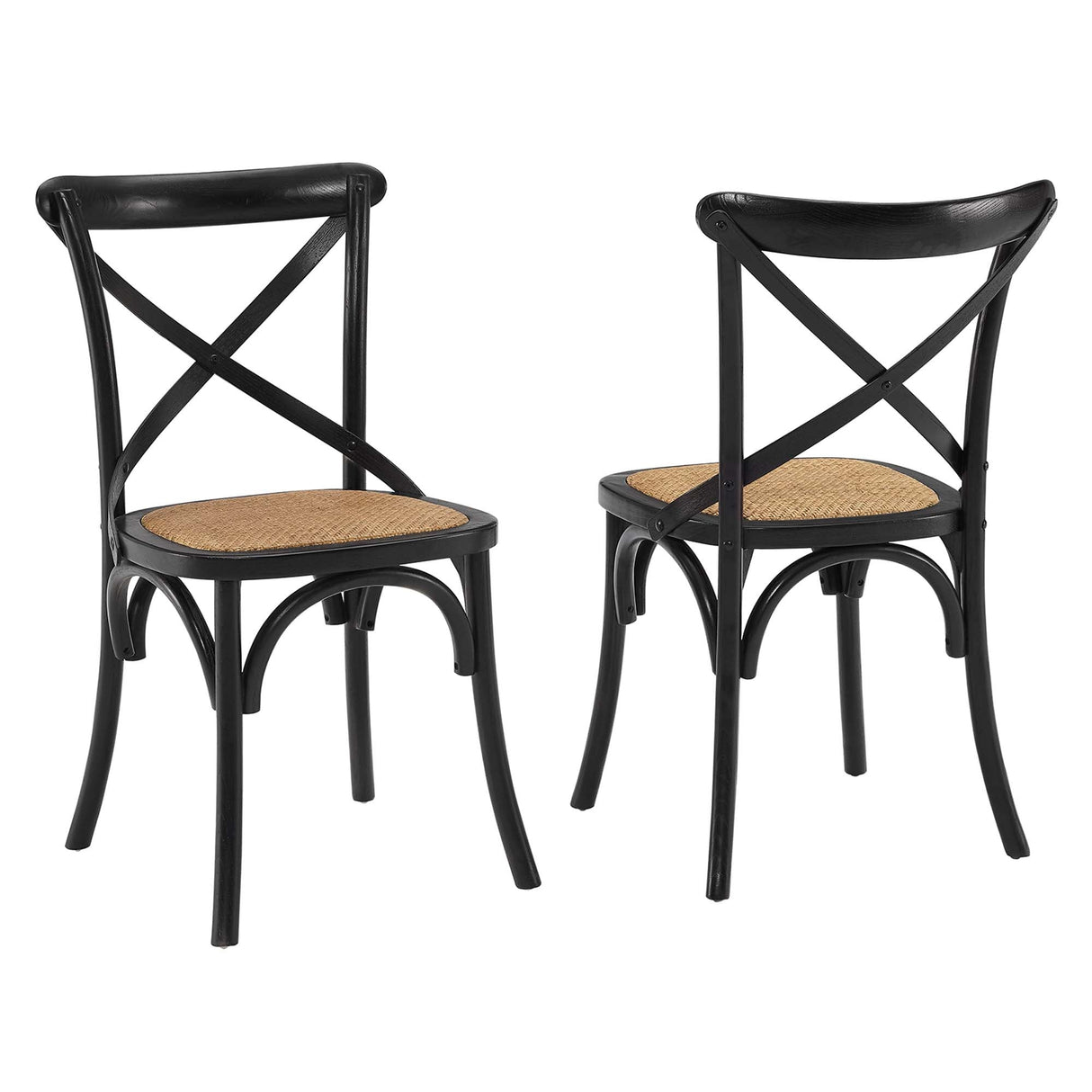 Gear Spindle Back Wood Dining Side Chair Set of 2 - Rustic Modern & Tapered Legs