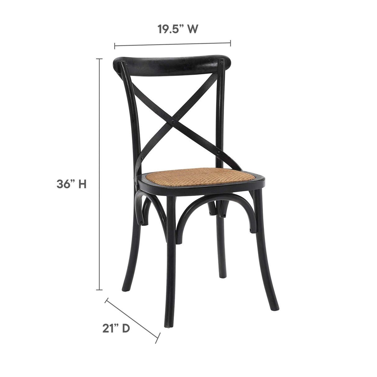 Gear Spindle Back Wood Dining Side Chair Set of 2 - Rustic Modern & Tapered Legs