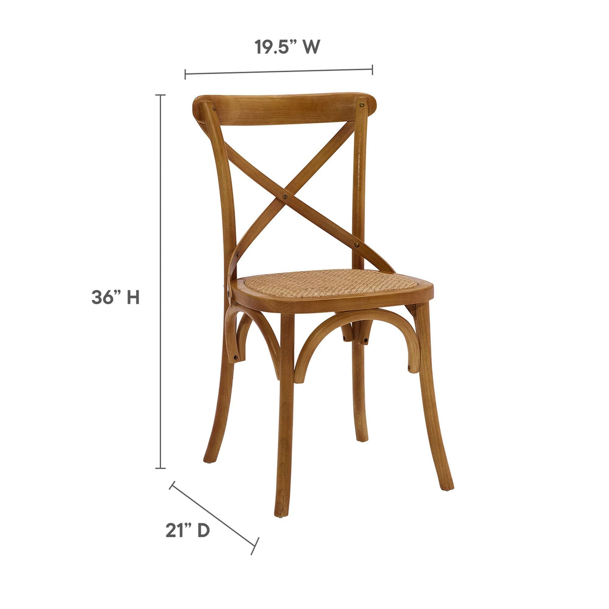 Gear Spindle Back Wood Dining Side Chair Set of 2 - Rustic Modern & Tapered Legs