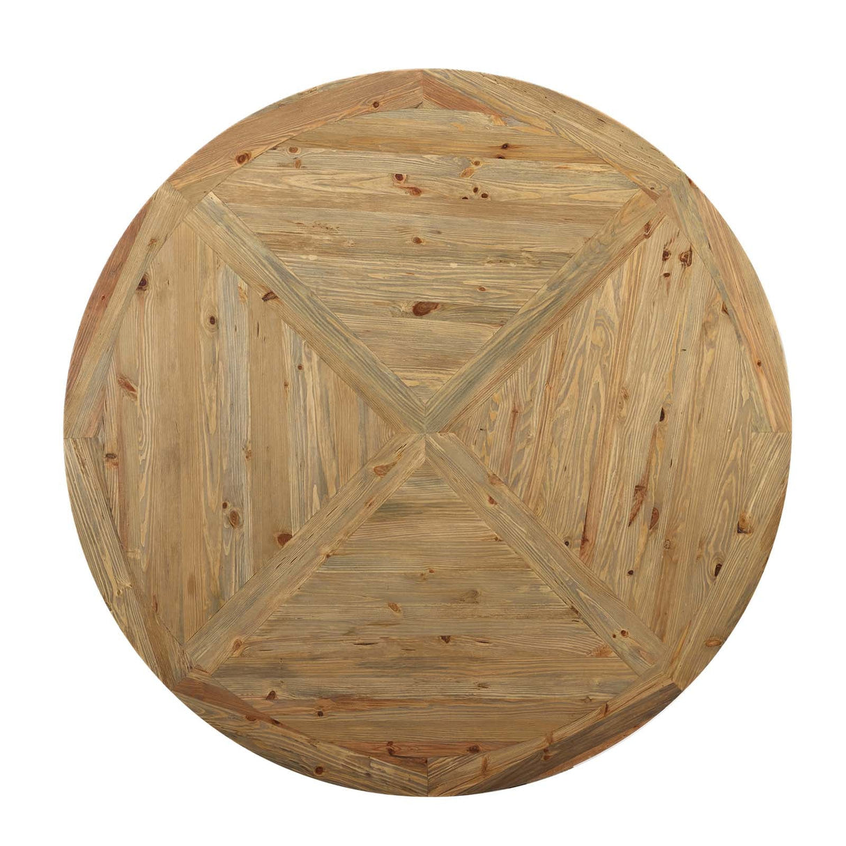 Stitch 71" Round Pine Wood Dining Table - Modern Farmhouse & Sculptural Pedestal Statement