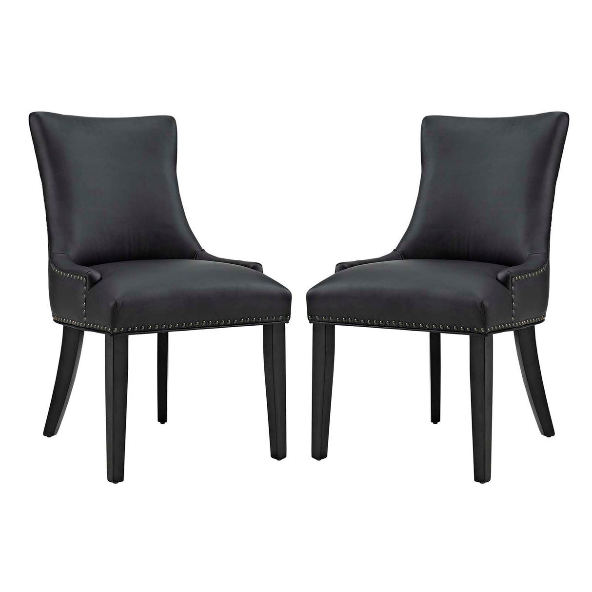 Marquis Dining Chair Faux Leather Set of 2 - French Vintage & Tufted Elegance