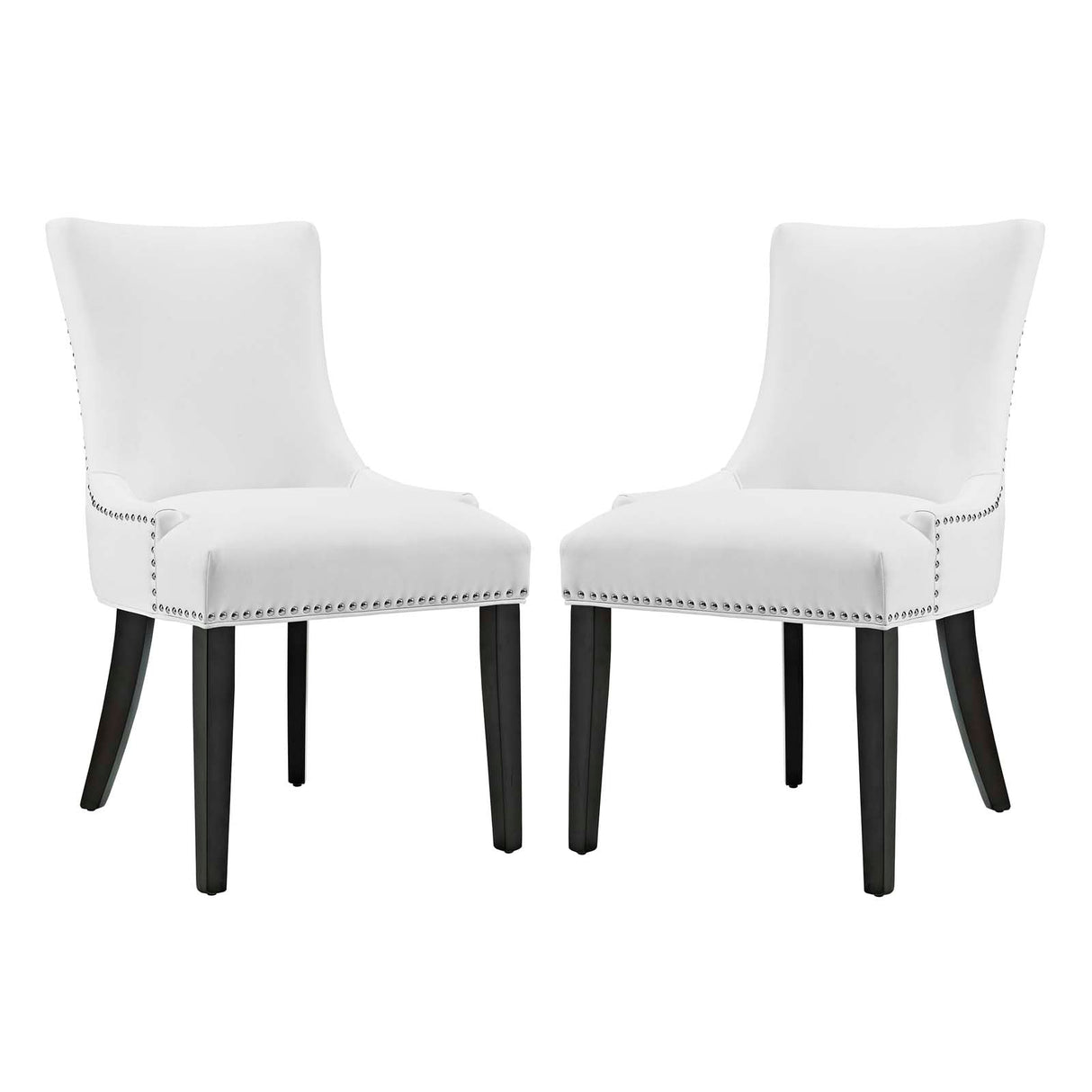 Marquis Dining Chair Faux Leather Set of 2 - French Vintage & Tufted Elegance