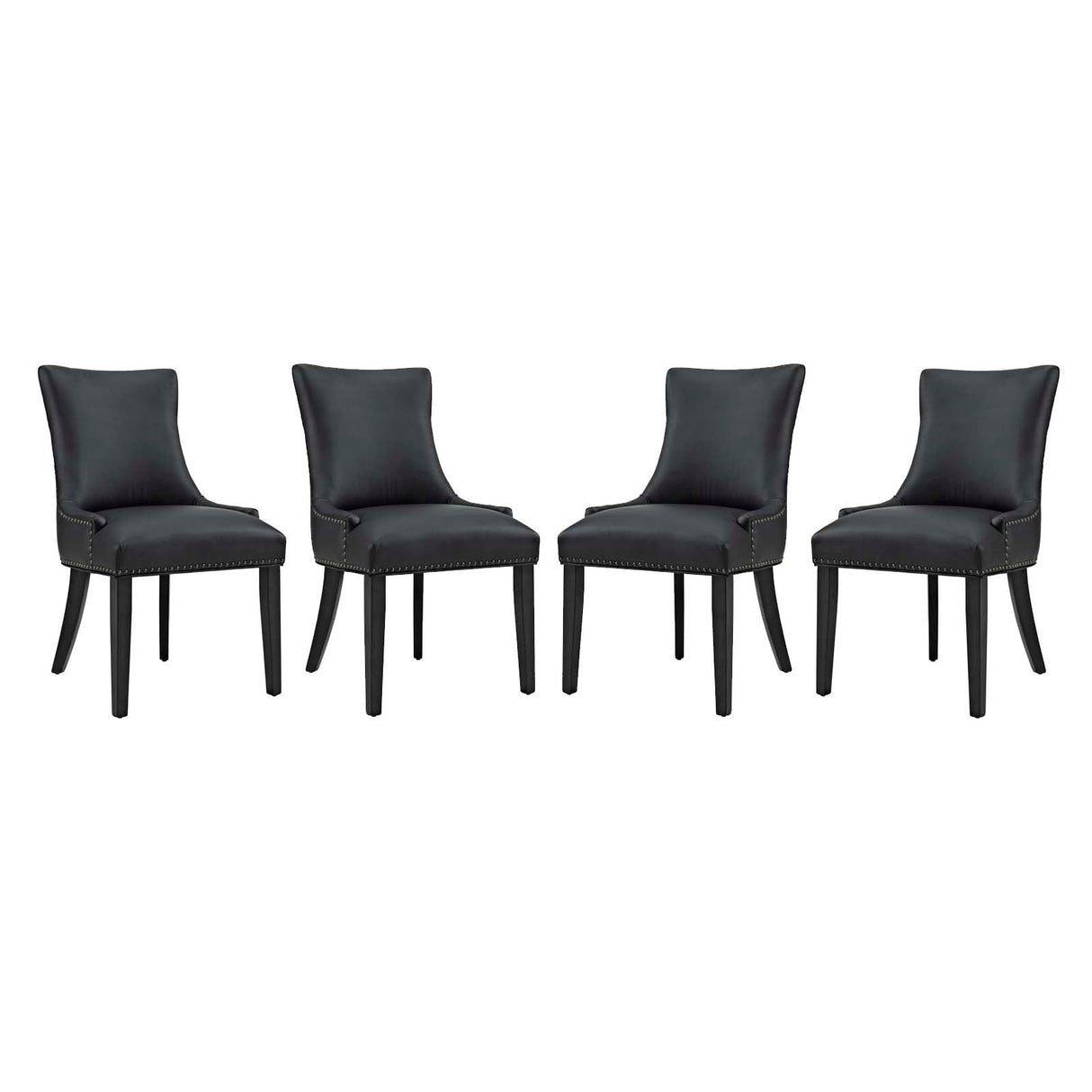 Marquis Dining Chair Faux Leather Set of 4 - French Vintage & Button-Tufted Kitchen Seating