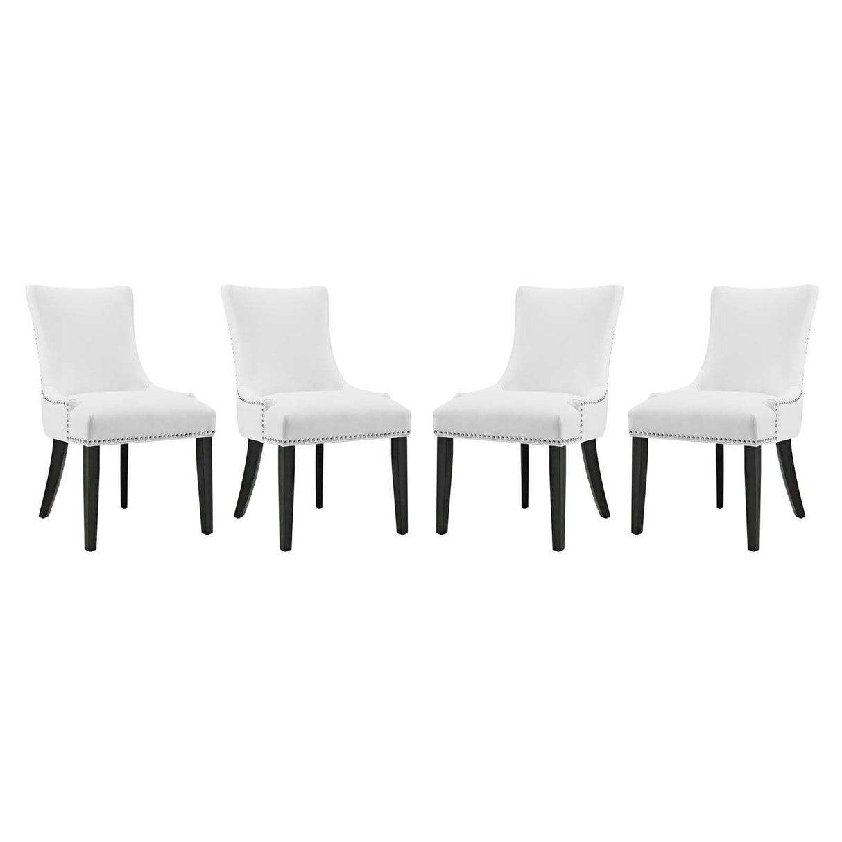 Marquis Dining Chair Faux Leather Set of 4 - French Vintage & Button-Tufted Kitchen Seating