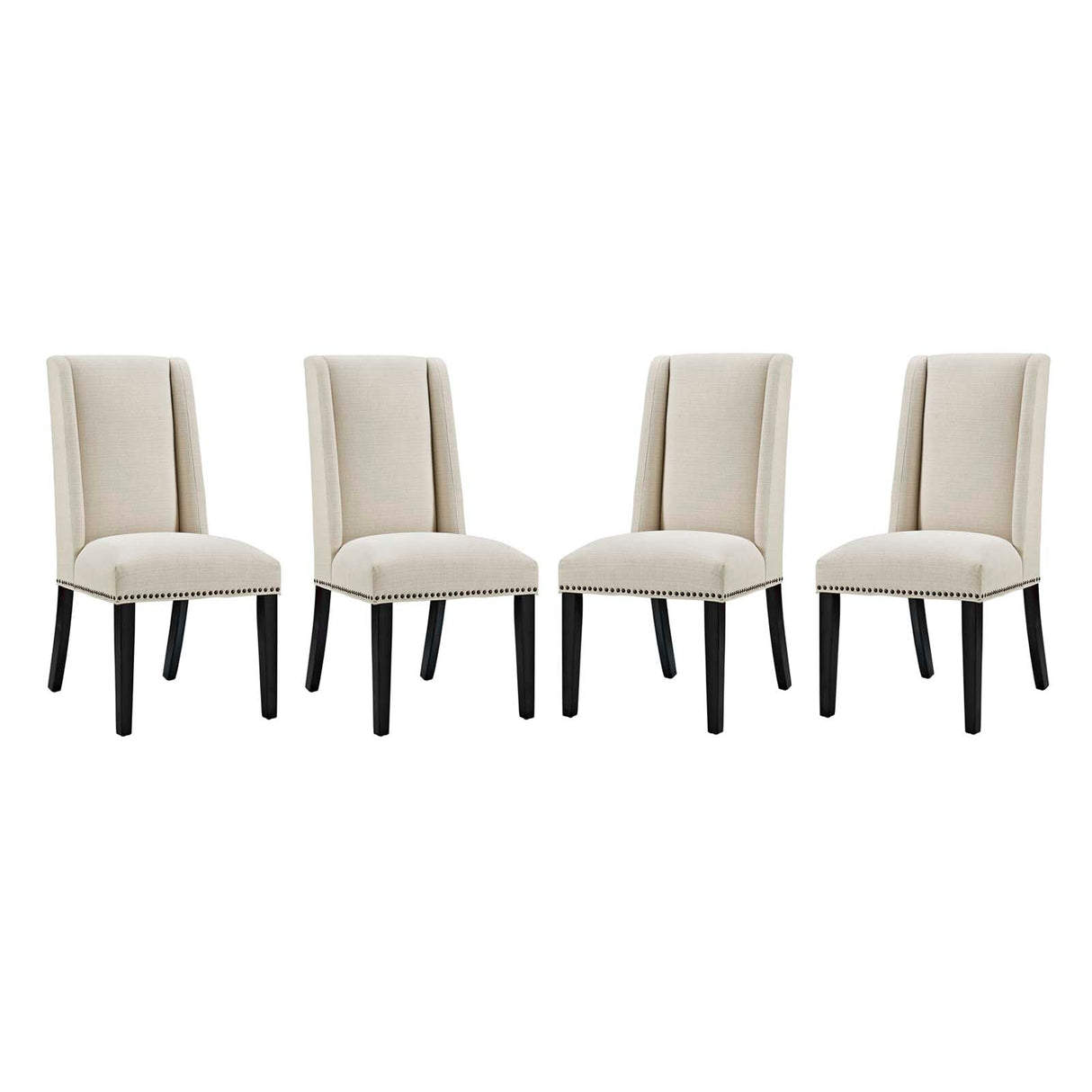 Baron Dining Chair Fabric Set of 4 - Elegant Heritage Style & Nailhead Trim