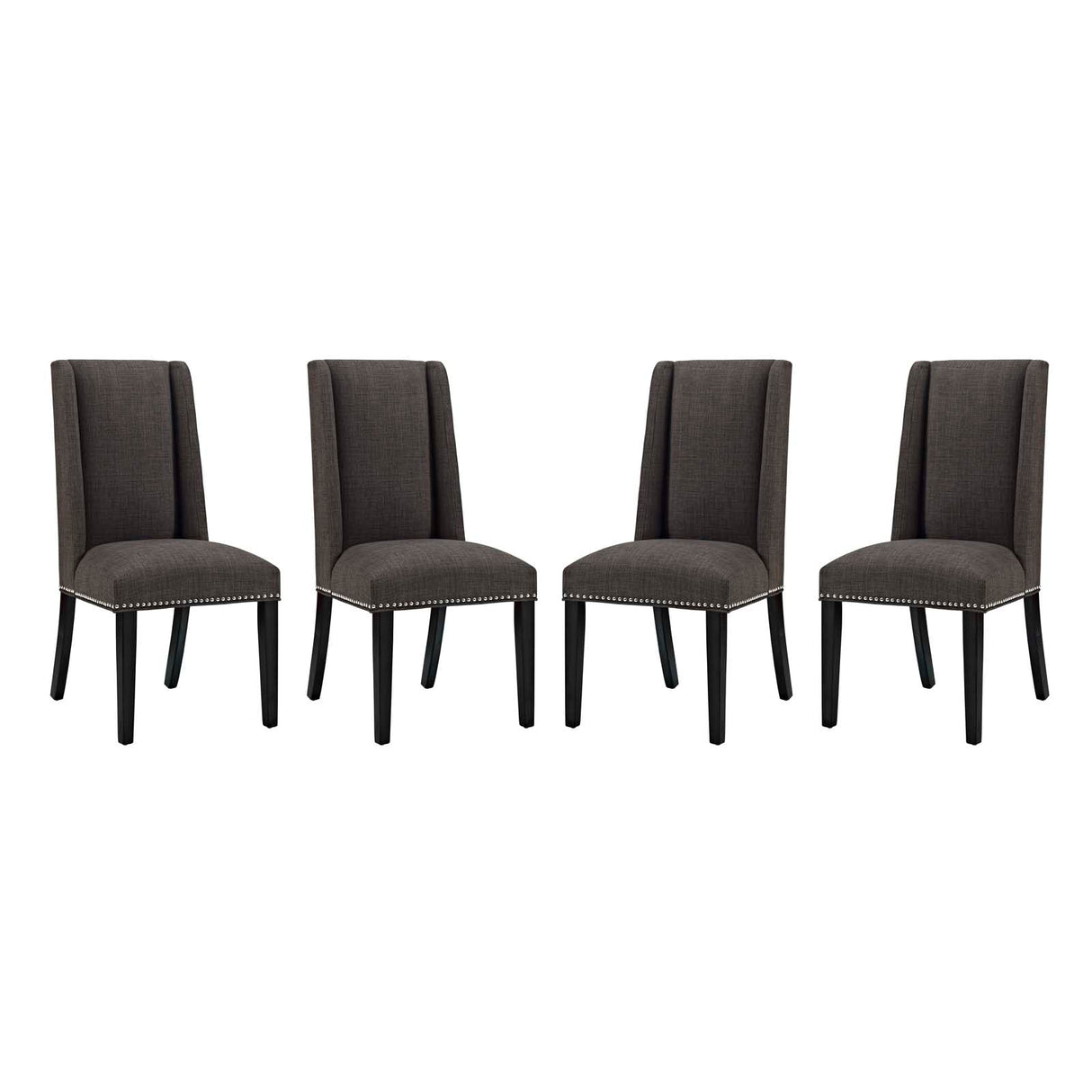 Baron Dining Chair Fabric Set of 4 - Elegant Heritage Style & Nailhead Trim