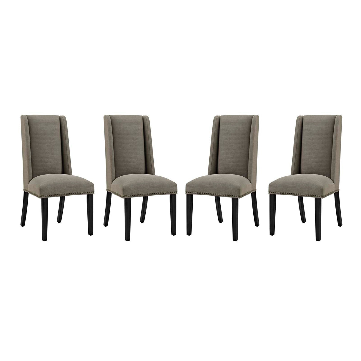 Baron Dining Chair Fabric Set of 4 - Elegant Heritage Style & Nailhead Trim